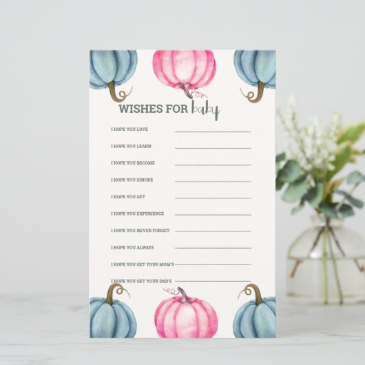 素朴な小さなかぼちゃのベイビーシャワーの願い (スタンド正面)