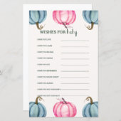 素朴な小さなかぼちゃのベイビーシャワーの願い (正面/裏面)