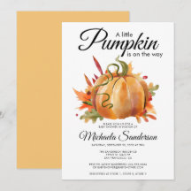 素朴な小さなかぼちゃの秋のベイビーシャワー