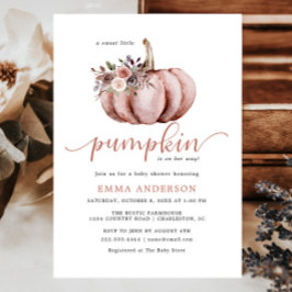 素朴な小さなかぼちゃの赤ちゃん女の子のシャワー招待状 招待状