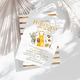 素朴な小さな漁師がやってくる！ベイビーシャワー 招待状