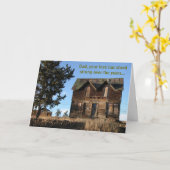 素朴な小屋のパパの日カード カード (黄色い花)