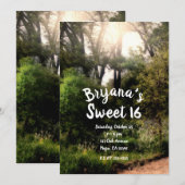 素朴な小径の花々に囲まれた神秘の森のスイート16 招待状 (正面/裏面)