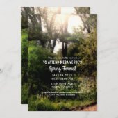 素朴な小径の花の魔法の森の春のフォーマル 招待状 (正面/裏面)