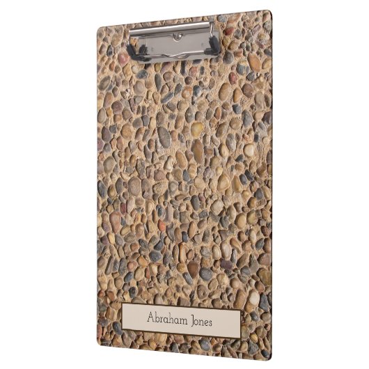 素朴な小石はカスタムな文字が付いている写真に投石します クリップボード (左)