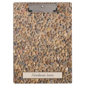 素朴な小石はカスタムな文字が付いている写真に投石します クリップボード (正面)