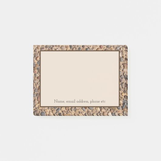 素朴な小石はカスタムな文字が付いている写真に投石します ポストイット (正面)