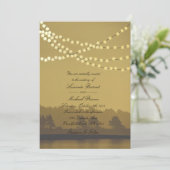 素朴な屋外ストリングライトの結婚式招待状 招待状 (スタンド正面)