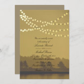 素朴な屋外ストリングライトの結婚式招待状 招待状 (正面/裏面)
