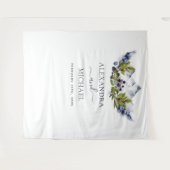 素朴な山々の水彩写真ブース背景 タペストリー (正面(横))