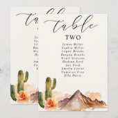 素朴な山々 | 砂漠のウェディングテーブルナンバー 招待状 (正面/裏面)
