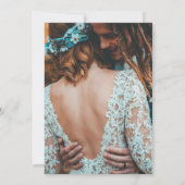 素朴な山と湖エバーグリーン日付を保存 招待状 (裏面)