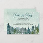 素朴な山と雪の冬の赤ちゃん絵本 エンクロージャーカード (正面/裏面)