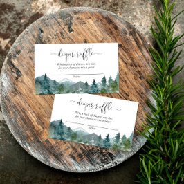 素朴な山のベビーシャワーおむつくじカード エンクロージャーカード