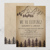 素朴な山のロマンチックな挙式後の披露宴の招待状 招待状 (正面/裏面)