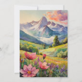 素朴な山のワイルドフラワー風景の結婚式 招待状 (裏面)