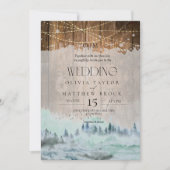 素朴な山の写真 ウェディング 招待状 (正面)
