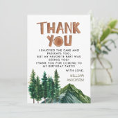 素朴な山の子供の誕生日お礼 サンキューカード (スタンド正面)