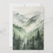 素朴な山の松の木の森のウェディング 招待状 (裏面)