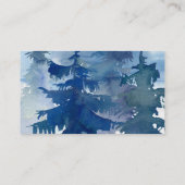 素朴な山の森の水彩画ウェディングウェブサイト エンクロージャーカード (裏面)