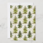 素朴な山の森の水彩画 ビーチのウェディング 招待状 (裏面)