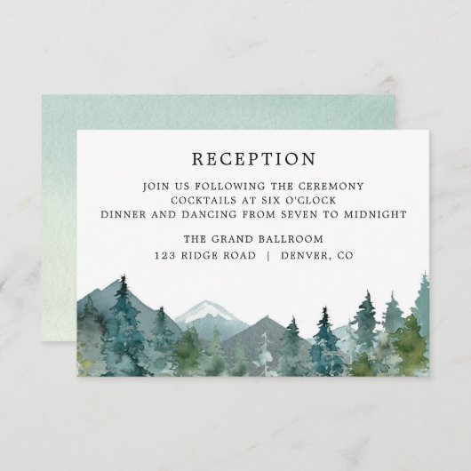 素朴な山の森林木の披露宴 エンクロージャーカード (正面/裏面)