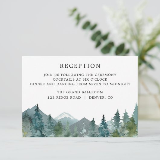 素朴な山の森林木の披露宴 エンクロージャーカード (スタンド正面)