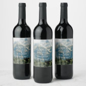 素朴な山の水の色結婚のワインボトル ワインラベル (ボトル)