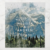 素朴な山の水の色結婚のワインボトル ワインラベル (シングルラベル)