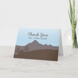 素朴な山の水彩画の感謝カード サンキューカード