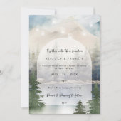 素朴な山の湖結婚式招待状 招待状 (正面)