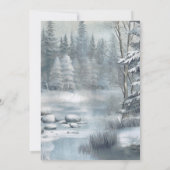 素朴な山の青い優雅な冬の結婚式 招待状 (裏面)
