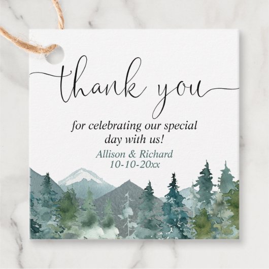 素朴な山岳の屋外テーマ 森林 林 フェイバータグ (正面)