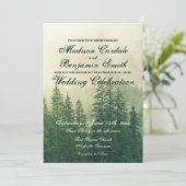 素朴な山林の松の木の自然結婚式 招待状 (スタンド正面)