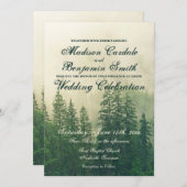 素朴な山林の松の木の自然結婚式 招待状 (正面/裏面)