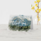 素朴な山林結婚のサンキューカード カード (黄色い花)