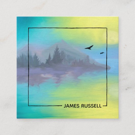 素朴な山|の正方形の名刺 スクエア名刺 (正面)