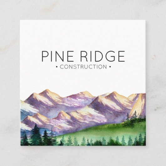 素朴な山|の正方形の名刺 スクエア名刺 (正面)