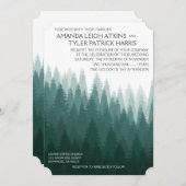 素朴な常緑の松の木の結婚式招待状 招待状 (正面/裏面)