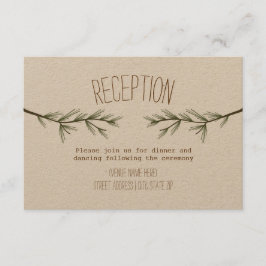 素朴な常緑樹の枝の結婚披露宴 エンクロージャーカード