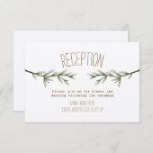 素朴な常緑樹の枝 ウェディング レセプション エンクロージャーカード (正面/裏面)