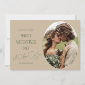 素朴な幸せなバレンタインデーのカップル写真 シーズンカード (正面)