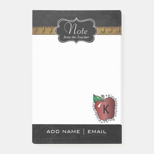 素朴な幼稚園の等級の先生| DIYの文字 ポストイット (正面)