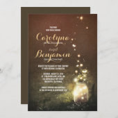 素朴な庭のライト - ほたるのメイソンジャー結婚式 招待状 (正面/裏面)