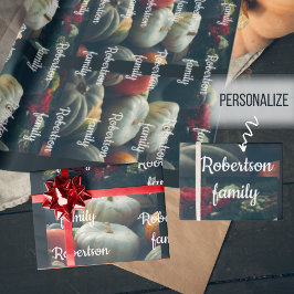 素朴な庭の秋のカボチャ ラッピングペーパー