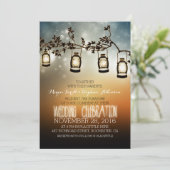 素朴な庭ライト-ランタンの結婚式招待状 招待状 (スタンド正面)