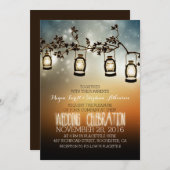 素朴な庭ライト-ランタンの結婚式招待状 招待状 (正面/裏面)