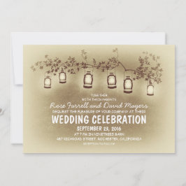 素朴な庭ライト-ランタンの結婚式招待状 招待状