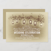 素朴な庭ライト-ランタンの結婚式招待状 招待状 (正面/裏面)