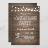 素朴な引っ越し祝いパーティーのパーティーの家の菓子の家 招待状 (正面/裏面)